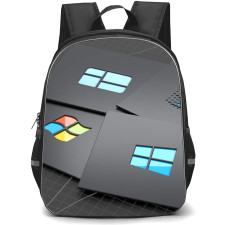 Microsoft Windows Backpack School Bag StudentPack - Microsoft Windows Multiple Logos Digital Art Poster