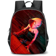 Spider Gwen Backpack StudentPack - Spider Gwen Climbing Wall Red Background
