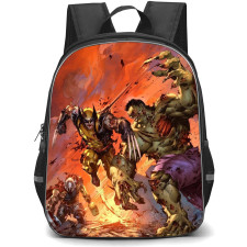 Marvel Zombies Backpack StudentPack - Characters Fight Fire Background