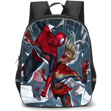 Marvel Zombies Backpack StudentPack - Spiderman Miss Marvel Fight Illustration