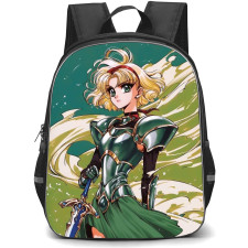 Magic Knight Rayearth Fuu Hououji Backpack StudentPack - Fuu Hououji Standing On Green Background Anime Art