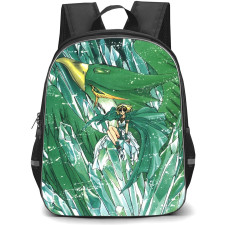 Magic Knight Rayearth Fuu Hououji Backpack StudentPack - Fuu Hououji Wear Green Dress and Holding Sword Poster