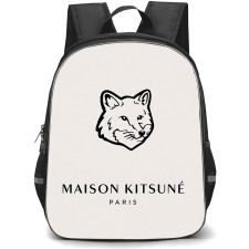 Maison Kitsune Backpack School Bag StudentPack - Maison Kitsune Classic Fox Head Minimalist Art On White Background