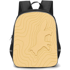 Maison Kitsune Backpack School Bag StudentPack - Maison Kitsune Fox Topographic Contour Pattern Art