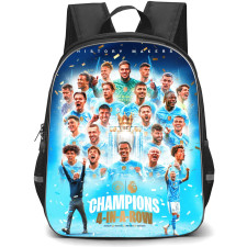 Manchester City F.C. Backpack StudentPack - Manchester City Champions 4-In-A-Row Poster