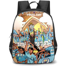 Manchester City F.C. Backpack StudentPack - The Final Day Champions Celebration Cartoon Art Poster