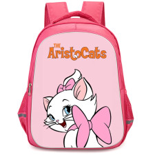 Marie Backpack StudentPack - Marie The Aristocats Looking Back On Pink Background
