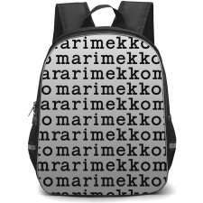 Marimekko Backpack School Bag StudentPack - Marimekko Text Logo Pattern Art On Grey Background