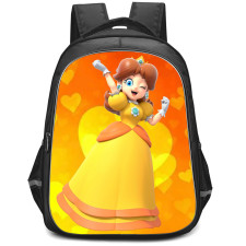 Super Mario Daisy BackPack StudentPack - Daisy Eyes Blinking On Heart Background