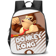Super Mario Donkey Kong Backpack StudentPack - Donkey Kong Introduction Brown Stripes Background