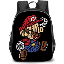 Super Mario Backpack StudentPack - Super Mario Work Art On Black Background