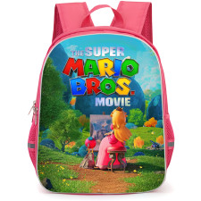 Super Mario Peach Backpack StudentPack - Mario Peach Movie Poster Garden Background