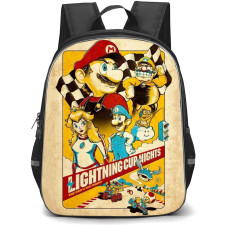 Mario Kart Backpack School Bag StudentPack - Mario Kart Lighting Cup Retro Poster