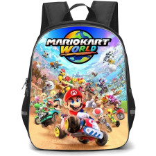 Mario Kart Backpack School Bag StudentPack - Mario Kart World Characters Game Poster