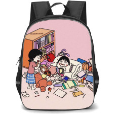 Chibi Maruko Chan Backpack School Bag StudentPack - Momoko Sakura And Sakiko Sakura Cartoon Art Poster