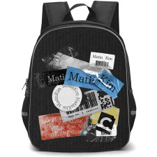 Matin Kim Backpack School Bag StudentPack - Matin Kim Barcode And Label Collage Sticker Poster