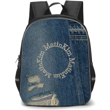 Matin Kim Backpack School Bag StudentPack - Matin Kim Denim Circle Logo Embroidery Poster