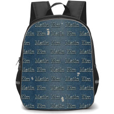 Matin Kim Backpack School Bag StudentPack - Matin Kim Vintage Denim Typography Pattern Poster