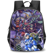 Mega Man Backpack StudentPack - Mega Man Characters Standing Collage Vintage Anime
