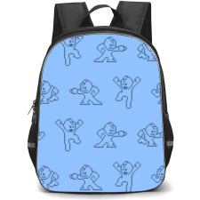 Mega Man Backpack StudentPack - Mega Man Fight Poses Pixel Pattern Art