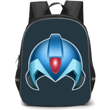 Mega Man Backpack StudentPack - Mega Man Helmet Icon Cartoon Art