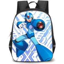 Mega Man Backpack StudentPack - Mega Man X Attacking Pose Blue Background