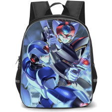 Mega Man Backpack StudentPack - Mega Man X Axl Ready To Fight Pose Anime Illustration