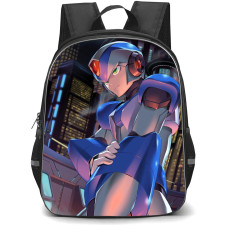 Mega Man Backpack StudentPack - Mega Man X Holding Arm Portrait Anime