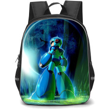 Mega Man Backpack StudentPack - Mega Man X Standing Pose Blue Violet Background