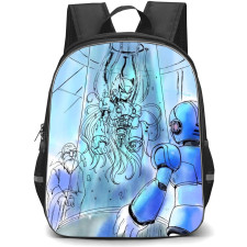 Mega Man Backpack StudentPack - Mega Man X Zero In Laboratory Line Art Blue Background