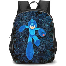 Mega Man Backpack StudentPack - Mega Man Pose Chibi Art Background