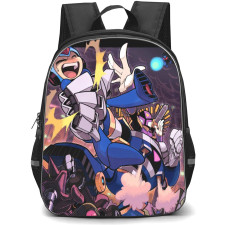 Mega Man Vile Mk Backpack StudentPack - Vile Mk Holding Mega Man Cartoon Illustration