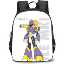 Mega Man Vile Mk Backpack StudentPack - Vile Mk Standing With Mega Man Logo Cartoon