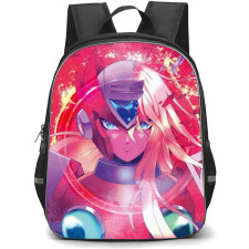Mega Man Zero Backpack StudentPack - Zero Face Portrait Pink Background Anime