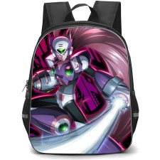 Mega Man Zero Backpack StudentPack - Zero Holding Weapon Ready To Fight Pink Illustration
