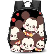 Mickey And Minnie Mickey School Backpack StudentPack - Mickey Chibi Art Black Background