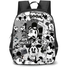 Mickey And Minnie Mickey School Backpack StudentPack - Mickey Comic Collage Grayscale