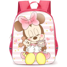 Mickey And Minnie Minnie School Backpack StudentPack - Minnie Chibi Art Pattern Art Background