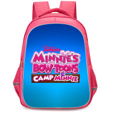 Minnie's Bow-Toons Backpack StudentPack - Minnie's Bow-Toons Camp Minnie Logo On Blue Background