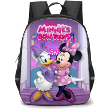 Minnie's Bow-Toons Minnie Backpack StudentPack - Minnie And Daisy Standing On Purple Party Palace