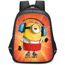 Minions Stuart Backpack StudentPack - Stuart Wearing Headphone And Roller Portrait