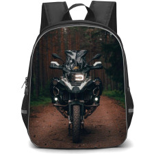 Motorbike BMW Backpack StudentPack - Motorbike BMW R1250 Front View In Forest Background