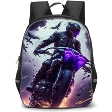 Motorbike Backpack StudentPack - Motorbike Digital Art Of A Biker Burnout In A Cloudy Day