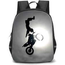 Motorbike Backpack StudentPack - Motorbike Dirtbike On Sun Grayscale Background