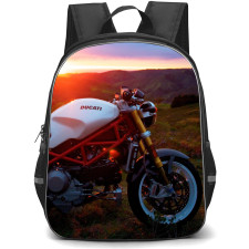 Motorbike Ducati Backpack StudentPack - Motorbike Ducati Monster 1200 On Sunset Background