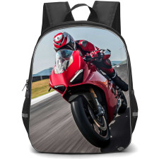 Motorbike Ducati Backpack StudentPack - Motorbike Ducati Panigale V4 Red Color In Racing Track Poster