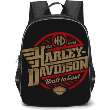 Motorbike Harley Davidson Backpack StudentPack - Motorbike Harley Davidson Fan Art Logo On Black Background