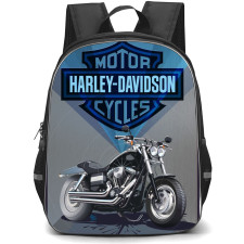 Motorbike Harley Davidson Backpack StudentPack - Motorbike Harley Davidson Fat Bob Vector Illustration Art