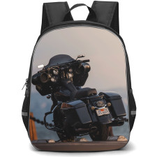 Motorbike Harley Davidson Backpack StudentPack - Motorbike Harley Davidson Touring Parked On Dock Poster