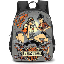 Motorbike Harley Davidson Backpack StudentPack - Motorbike Harley Davidson The Vintage Garage Art